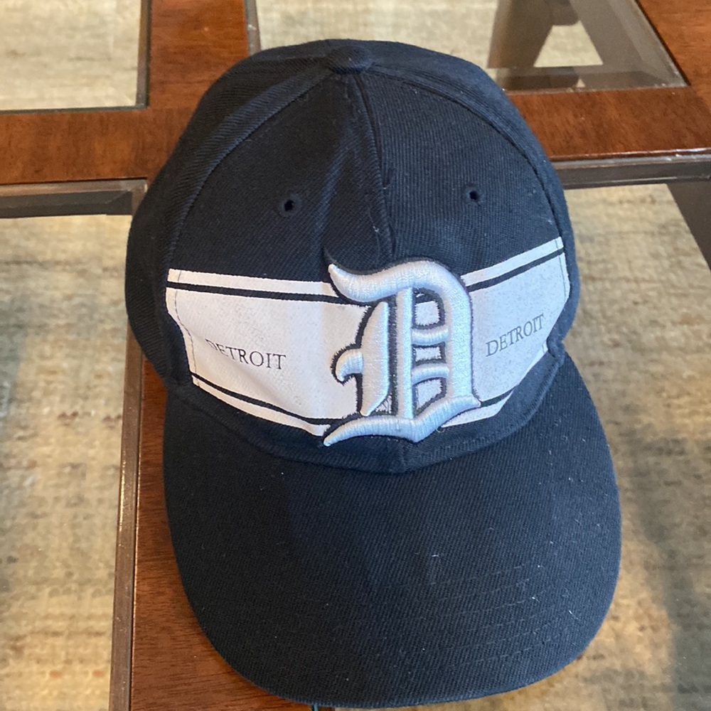 Black & White Detroit Adjustable Baseball Hat